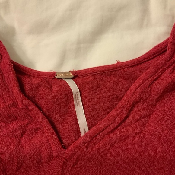 Free People S Red Te Amo Boho Floral Embroidered Flowy Dress - Picture 14 of 16